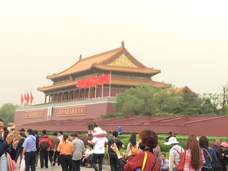 天安門広場、人混み