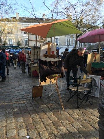 フランス、パリ、旅行、モンマルトル、絵描き